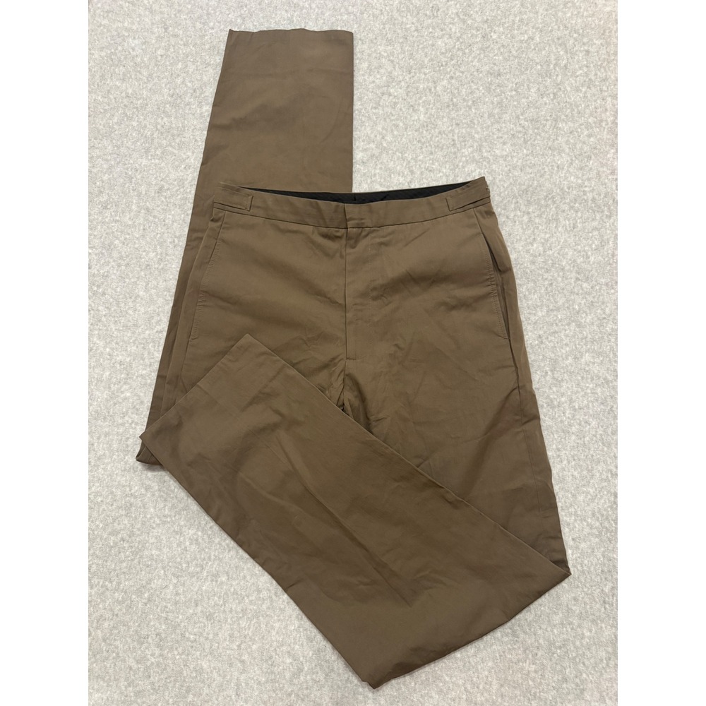 BLK DNM Mens Brown Straight Leg Trousers Minimalist Dress Pants 29x31